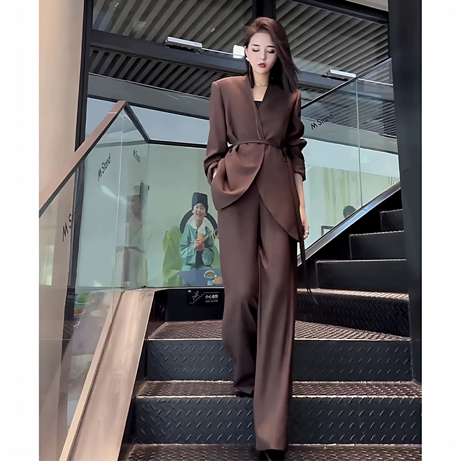 春秋新款大码女装老钱风西装套装女胖mm宽松休闲时尚两件套,女装/女士精品,大码套装,淘宝优惠券,粉丝福利购,淘宝优惠卷