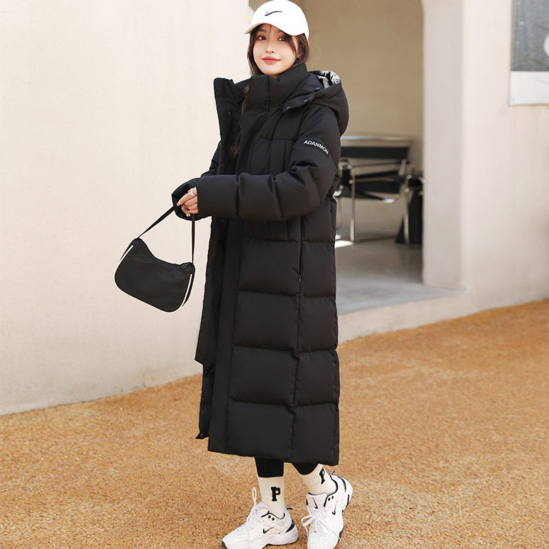 东北特厚羽绒服女新款400克90白鸭绒过膝长款情侣加厚保暖外套冬