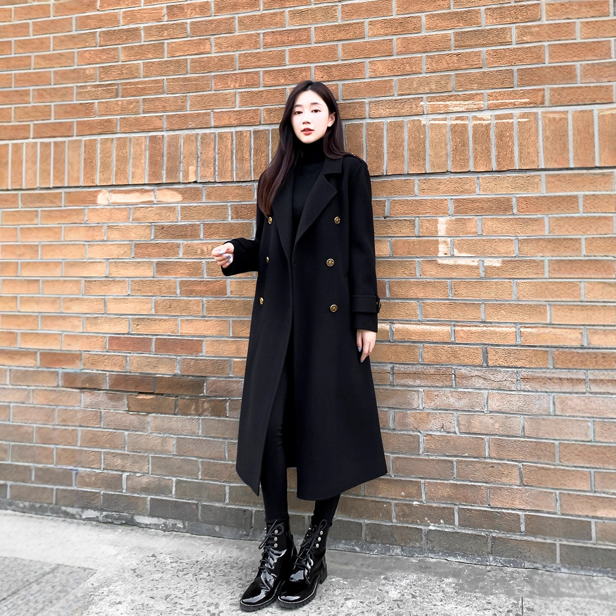 大码女装中长款保暖呢子大衣