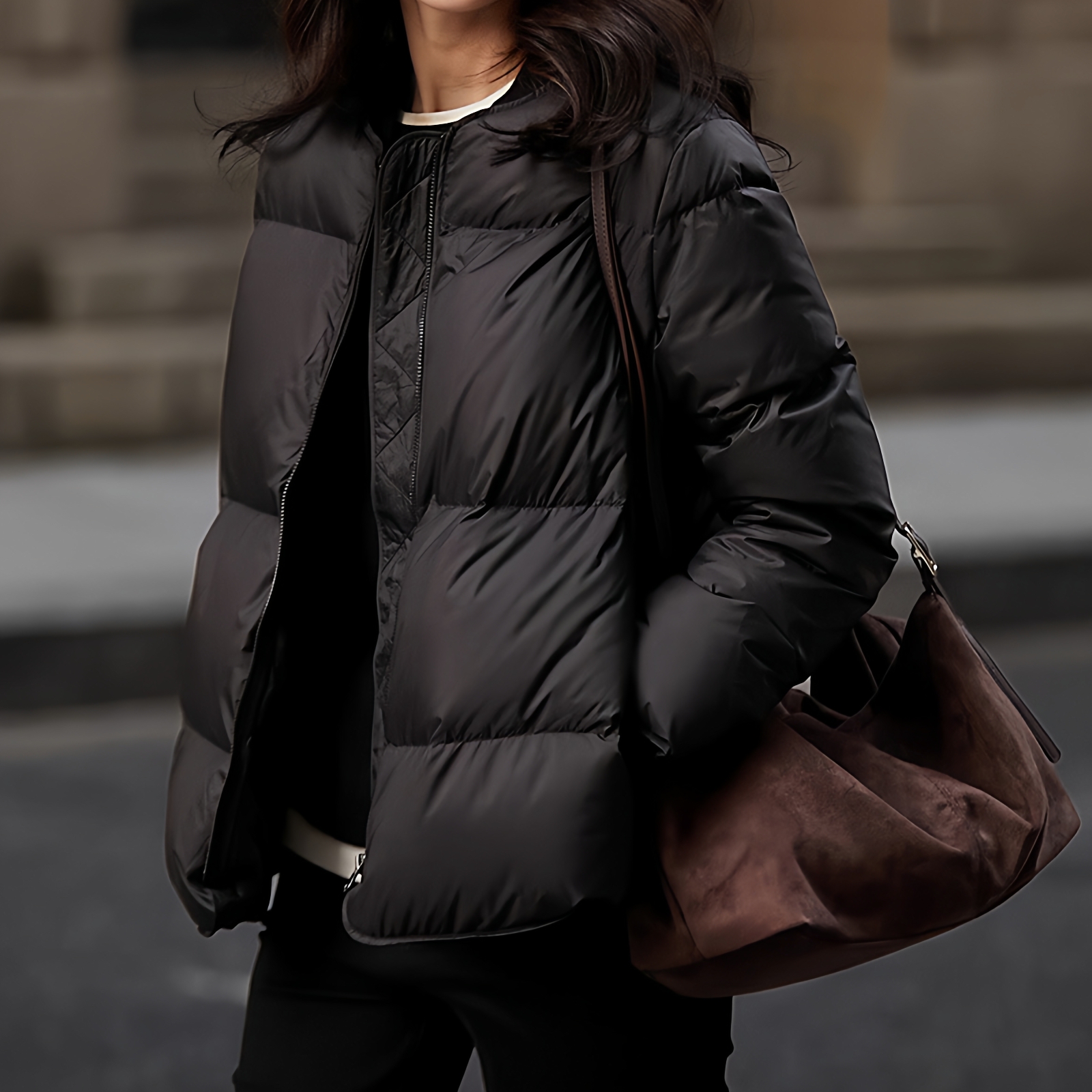 白鹅绒短款鹅绒服棒球服羽绒服