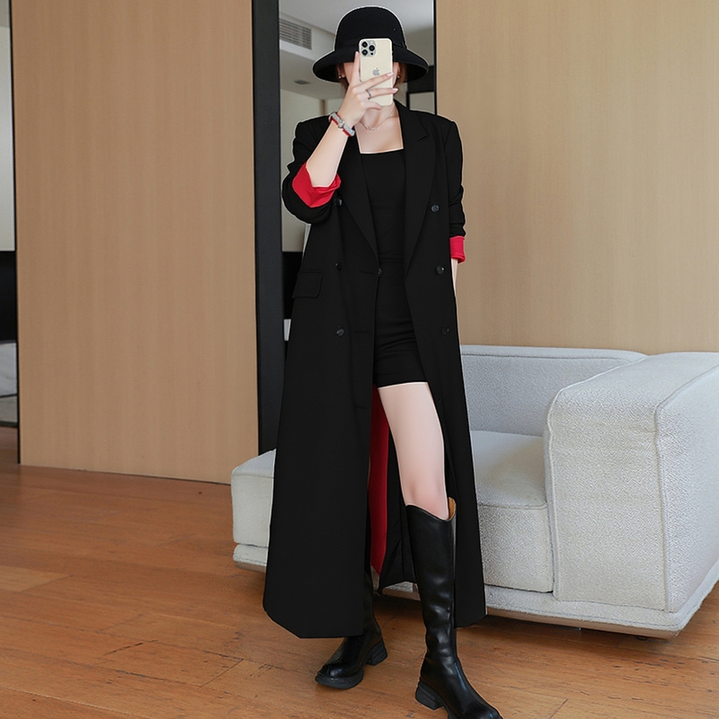 长款西装风衣外套胖mm宽松大衣