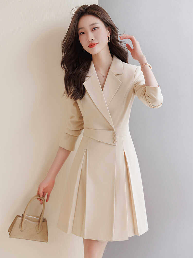 职业西装长袖修身连衣裙女神范高级感2025新款春秋冬精致工作服夏