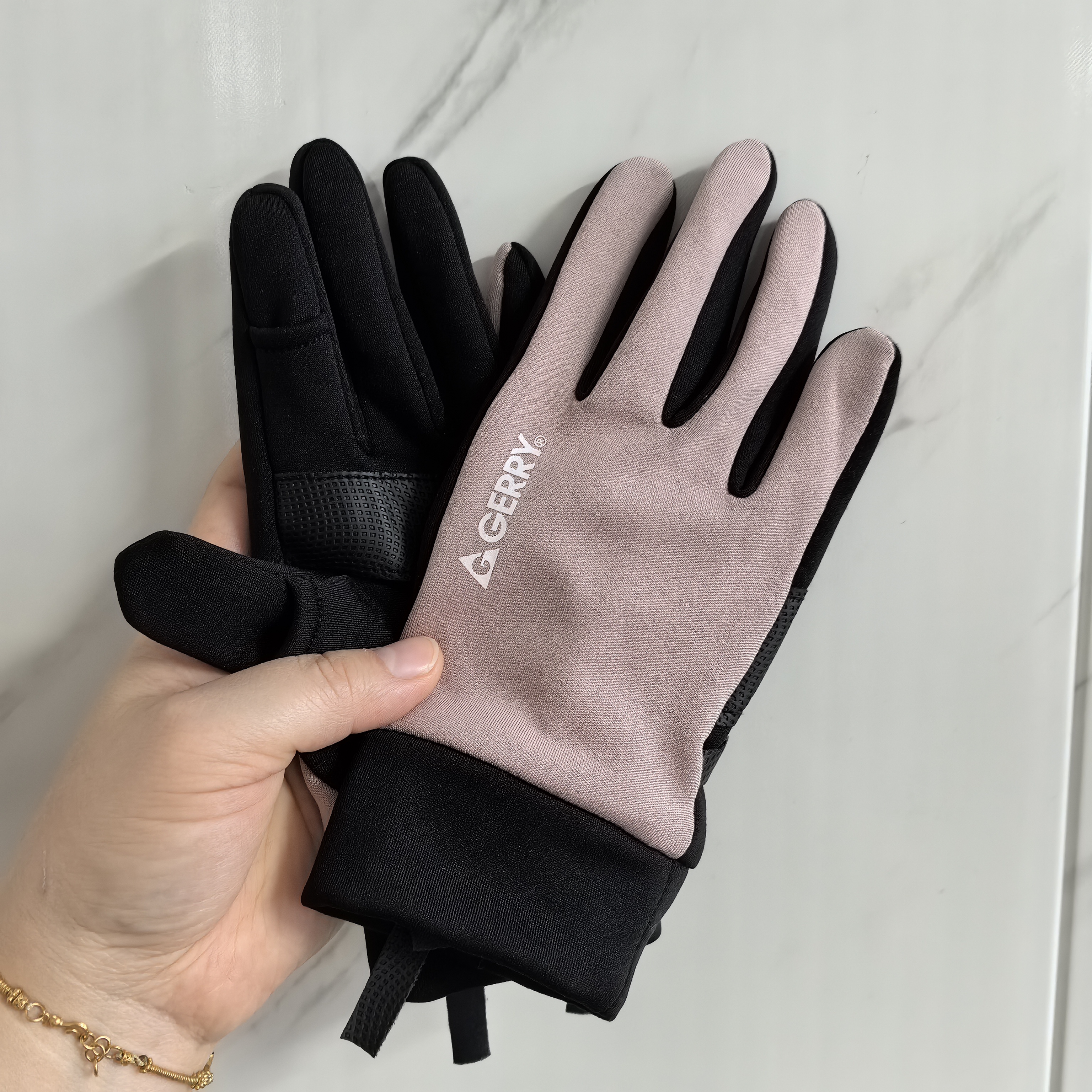 特价款外贸男女士冬季单层薄绒骑行开车手套