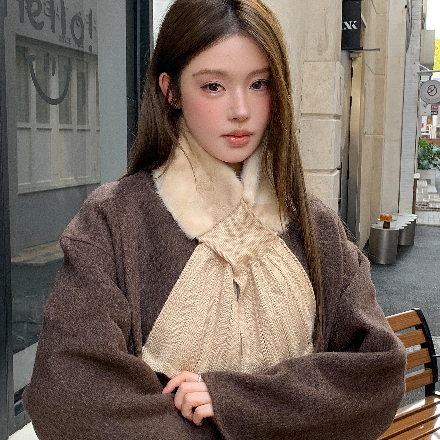 气质貂皮大围巾女秋冬