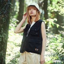 STAYREAL STAY WILD工装马甲背心多口袋男女纯棉休闲复古外套情侣