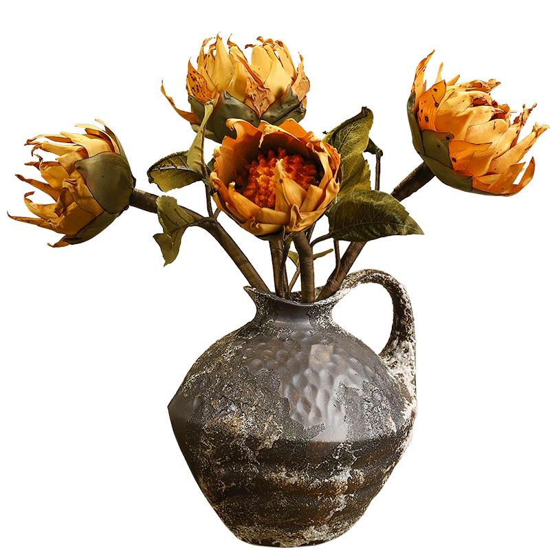 向日葵艺术干燥油画葵花籽秋色质感仿真太阳花艺拍摄道具橱窗设计