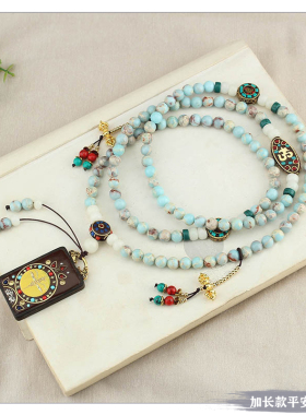 藏式唐卡福牌长项链可斜挎