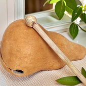 解压神器天然葫芦手工烙画雕刻和尚念经木鱼静心手把件桌面摆件