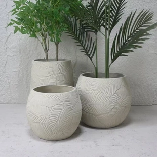 大叶圆球镁泥花盆龙血树黑珍珠高山榕欧式简约办公室透气大号盆器