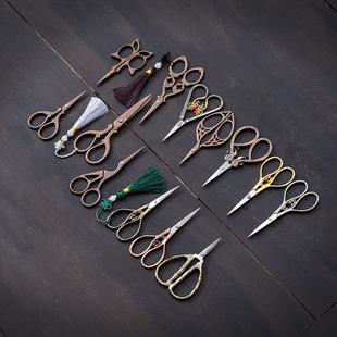 复古剪刀茶包剪刀布套手工剪不锈钢线头绣花剪茶具配件家用小剪刀