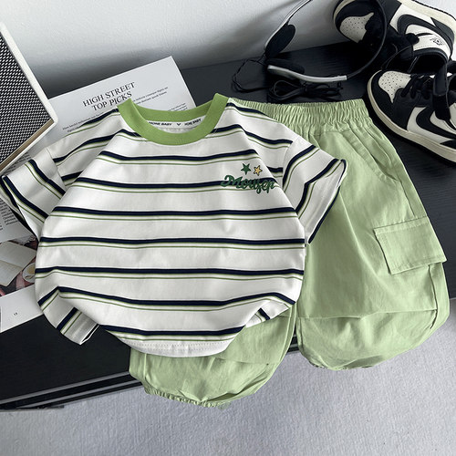 动小童薄款短袖长裤男孩夏季潮