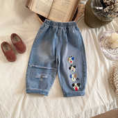 儿童春秋款 2024新款 痞帅男孩直筒长裤 宽松裤 男童牛仔裤 子秋季 秋装
