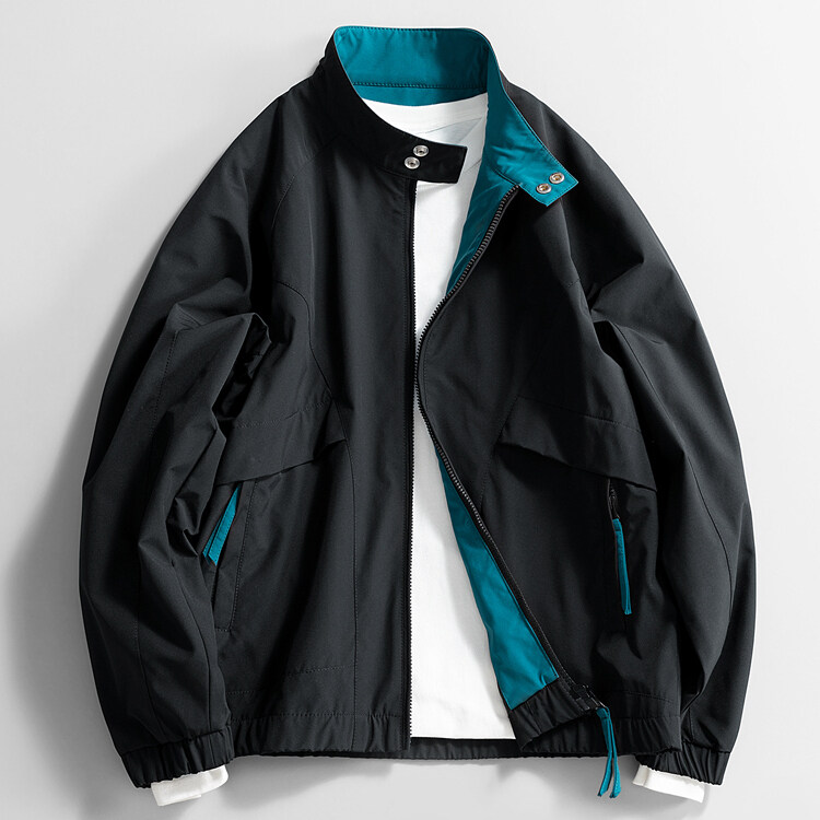 2025春季新款潮牌潮流休闲夹克男 小米格面料防水夹克外套