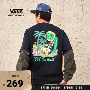 Vans范斯官方 男女情侣纯棉短袖T恤企鹅印花