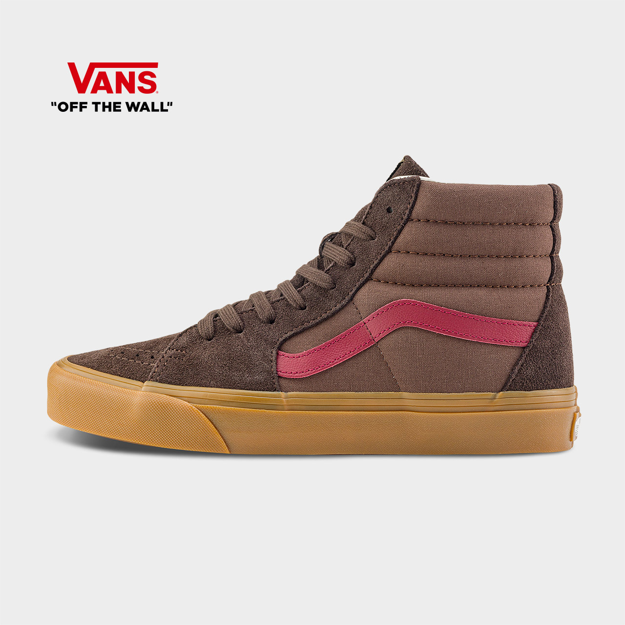Vans范斯官方SK8-Hi酒红色板鞋