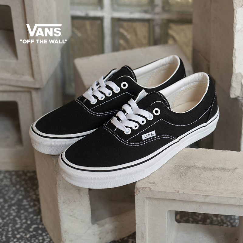 vans范斯官方黑色复古风帆布鞋