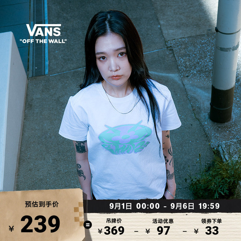 Vans范斯官方 亚洲艺术家联名GUCCIMAZE女子短袖T恤白色印花图片