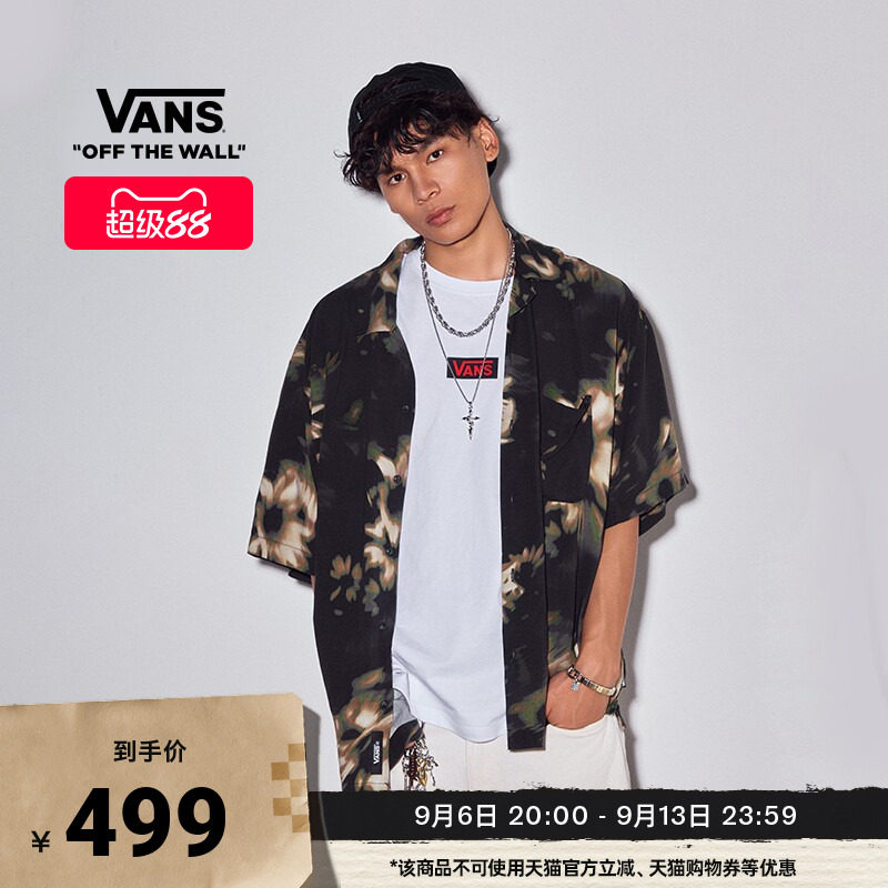 Vans范斯官方男女短袖衬衫黑色图片