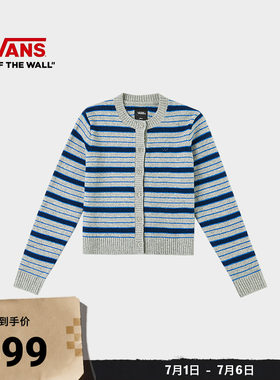 Vans范斯官方灰色蓝色开襟毛衣