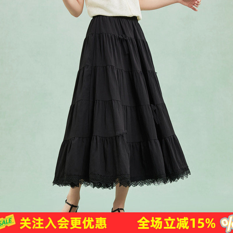 金菊【蛋糕裙伞裙】2026春夏新品纯色宽松大版女式半身裙半截裙