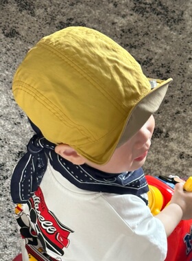 ins儿童双面帽子可折叠户外防晒春夏露营速干鸭舌帽男女童棒球帽