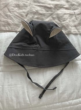ins婴幼儿帽子春夏季可爱超萌耳朵套头帽男女宝宝遮阳防晒系带帽