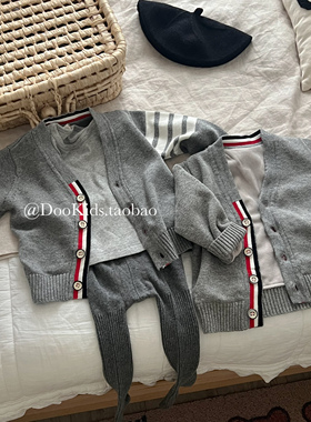 ins韩版婴幼儿秋冬季学院风针织开衫男宝宝休闲长袖毛衣外出外套