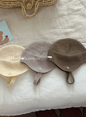 ins婴儿帽子秋冬季韩国宝宝薄款针织套头帽包头护耳帽保暖毛线帽