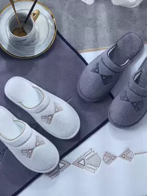 New pure cotton slippers for men and women Japanese-style wooden floor home indoor autumn and winter thickened warm non-slip soft bottom mute