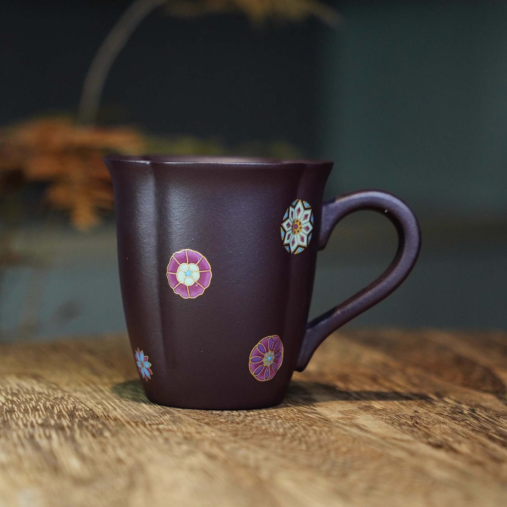 海棠咖啡杯主人杯宜兴紫砂茶杯