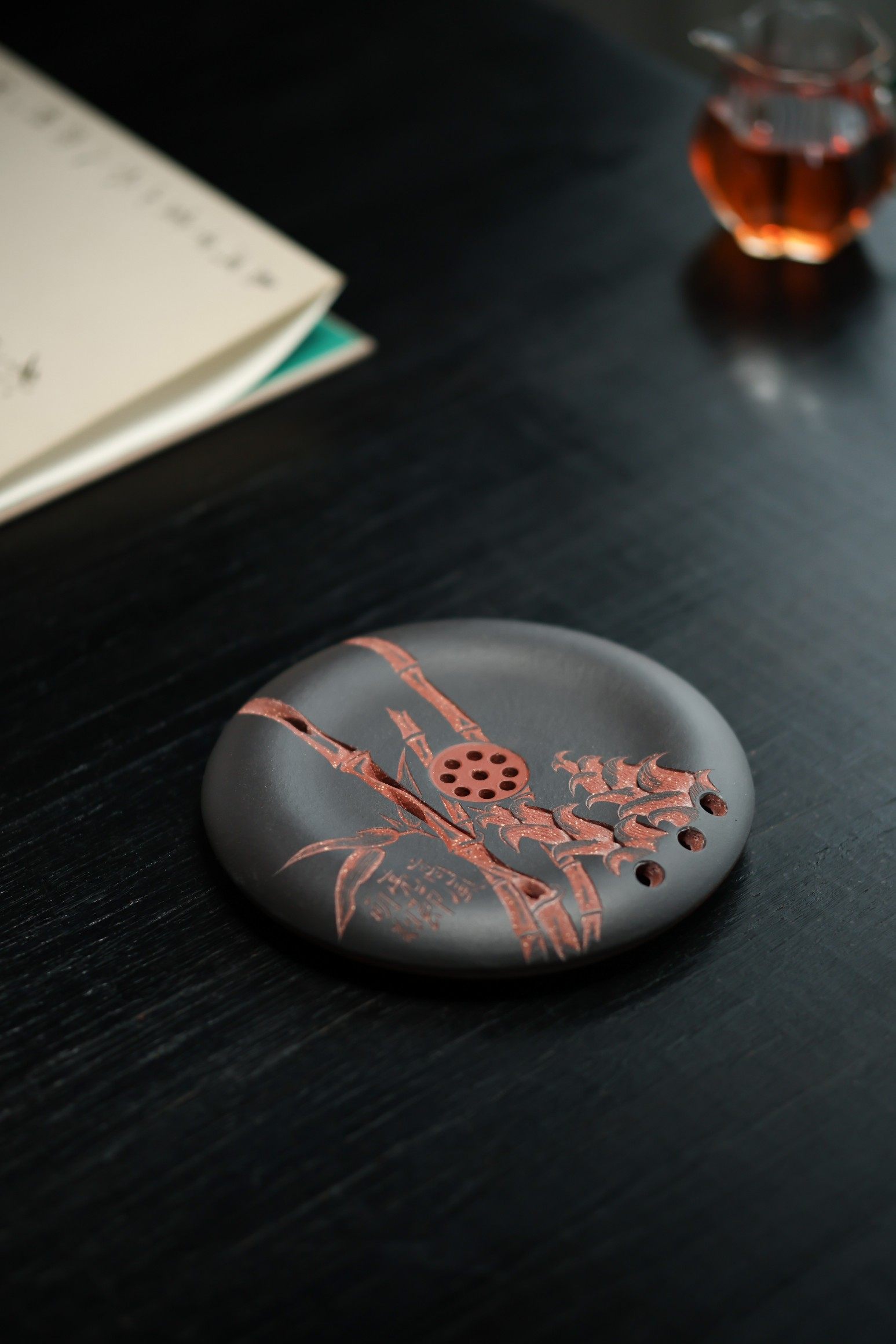 宜兴紫砂壶承【节节高升干泡盘】精品储水式茶托盘壶托家用百搭款