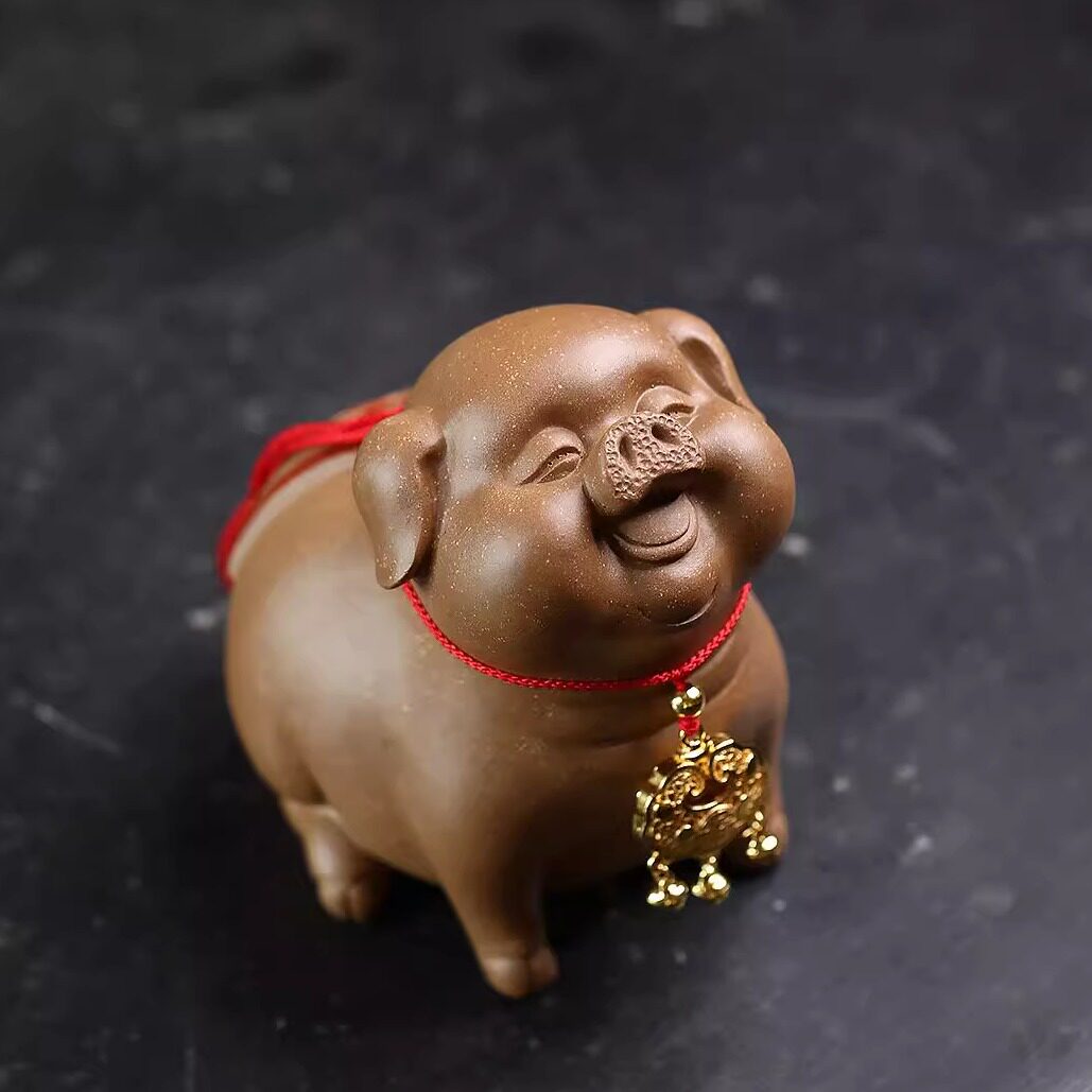 宜兴紫砂茶宠招财福猪生肖猪精品