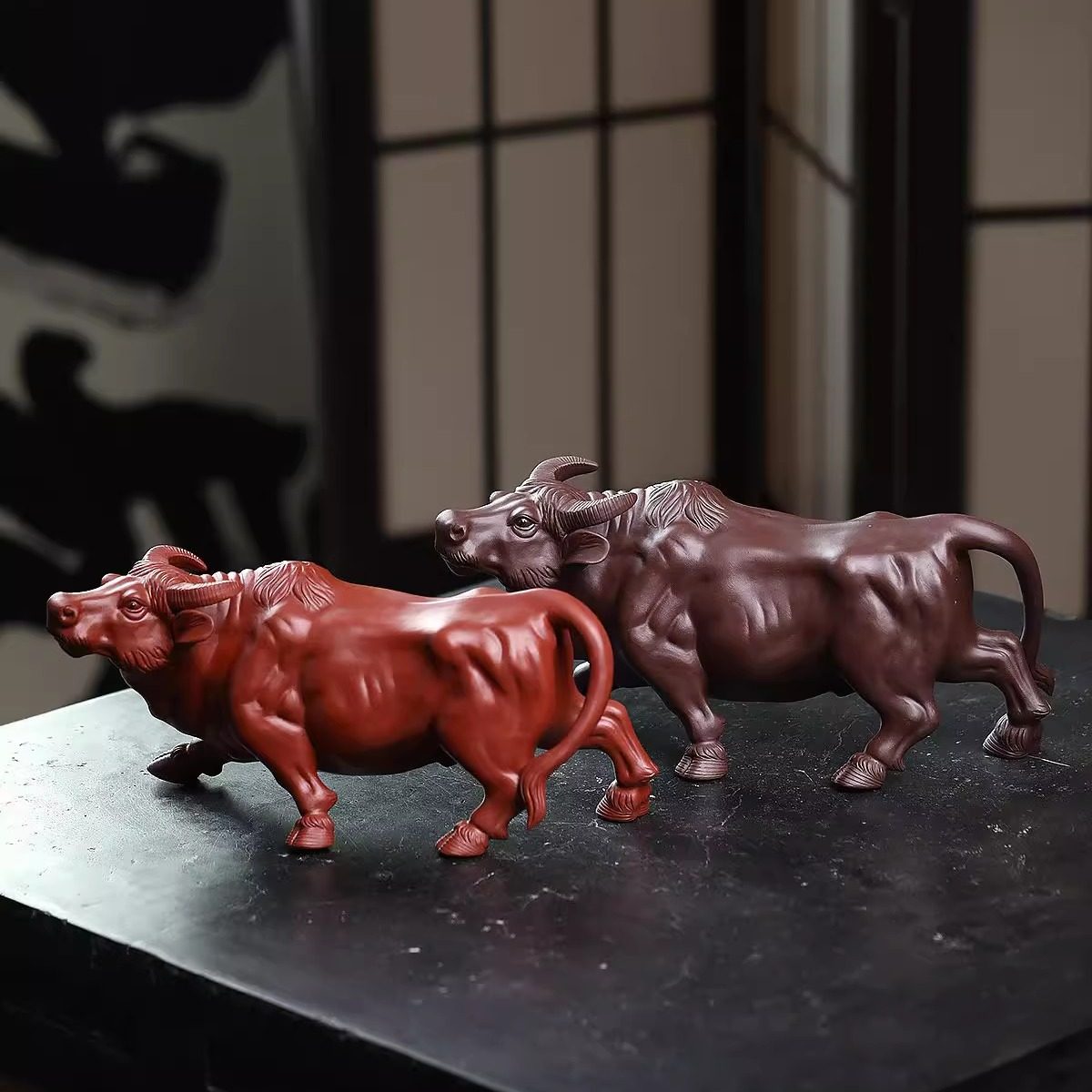 宜兴紫砂茶宠摆件牛气冲天精品