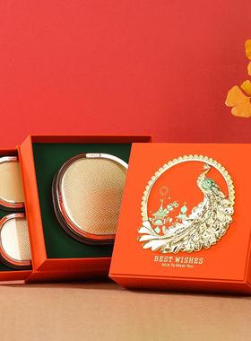 橙色步步高升双层五拼四宝礼盒燕窝包装盒虫草石斛西洋参鹿茸礼盒