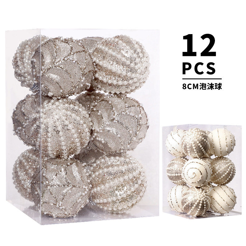 新品圣诞节装饰品珠链彩绘泡沫