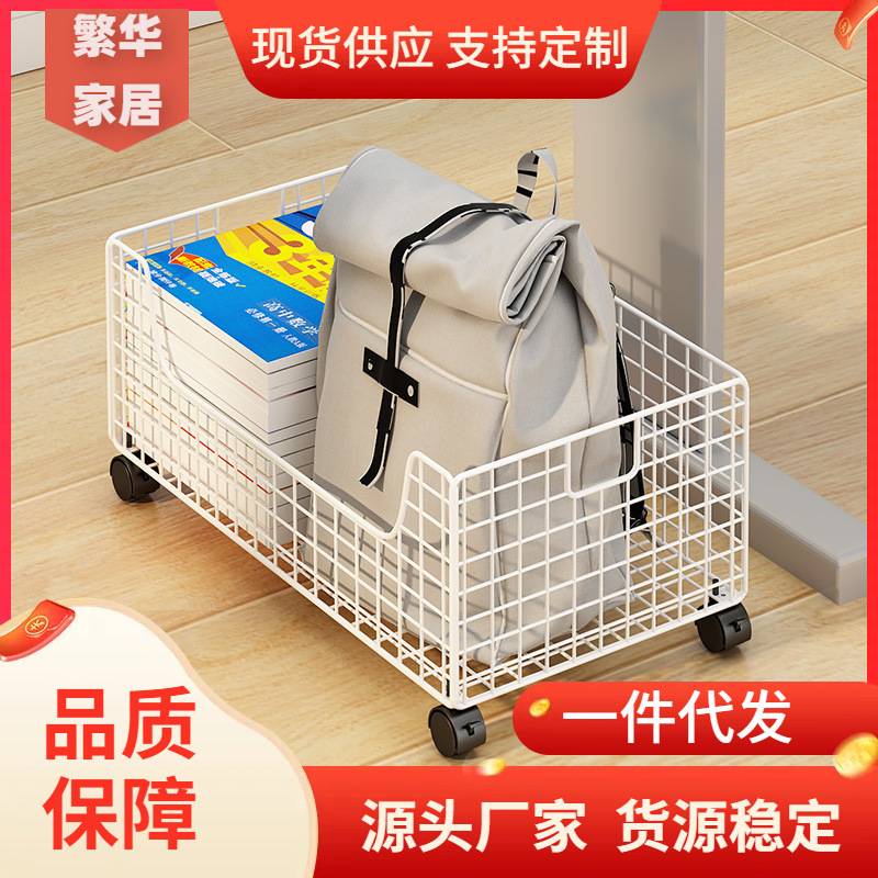 课桌边置物架书桌旁小书架移动带轮推拉学生学校教室书本收纳