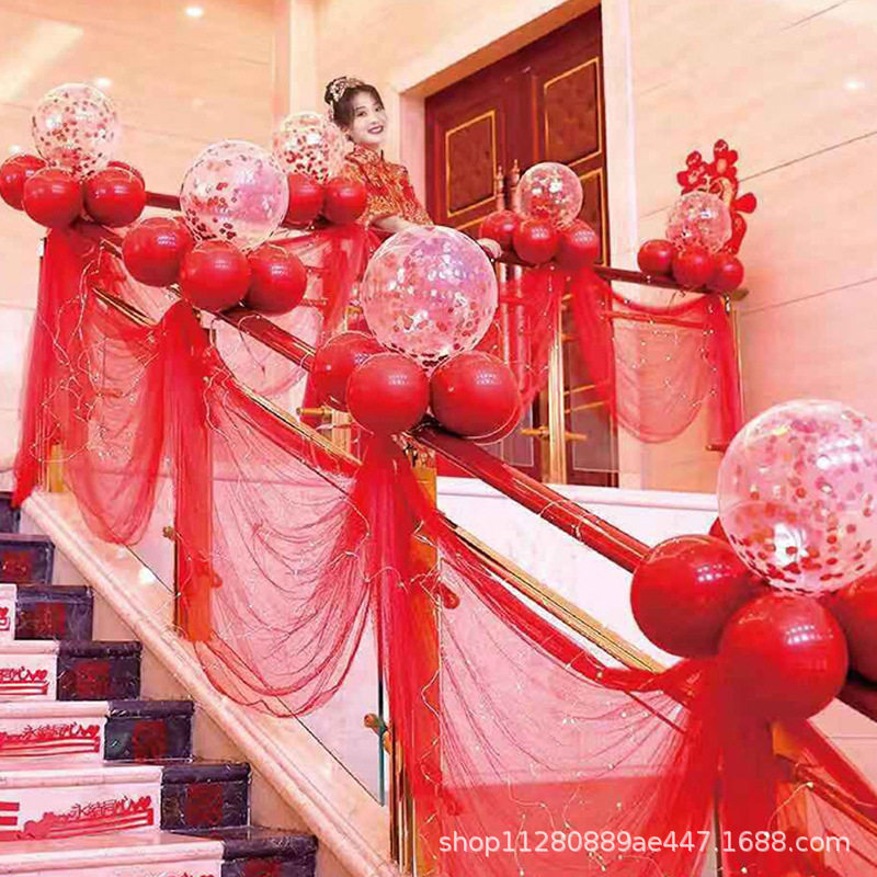 结婚装饰彩带婚礼楼梯扶手拉花