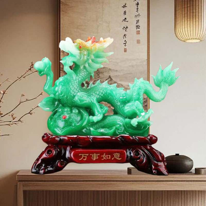 万事如意祥龙树脂工艺品摆饰酒柜