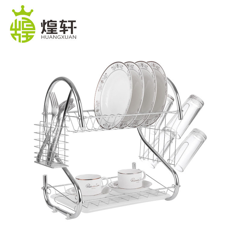 沥水厨房碗碟架收纳架双层碗架带