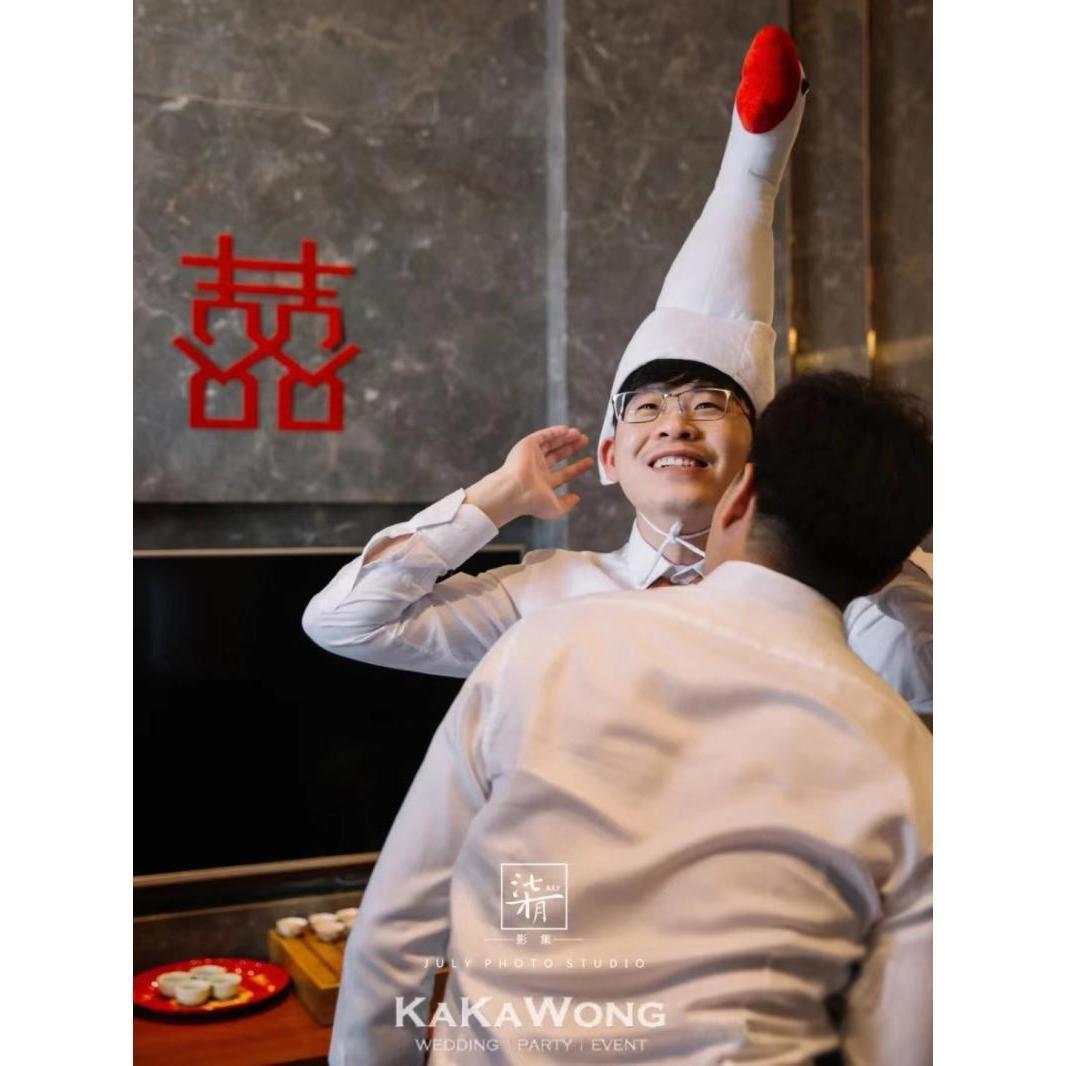 接亲游戏道具套鹅套圈圈网红沙雕搞怪帽子大白鹅鸭子头套照创意