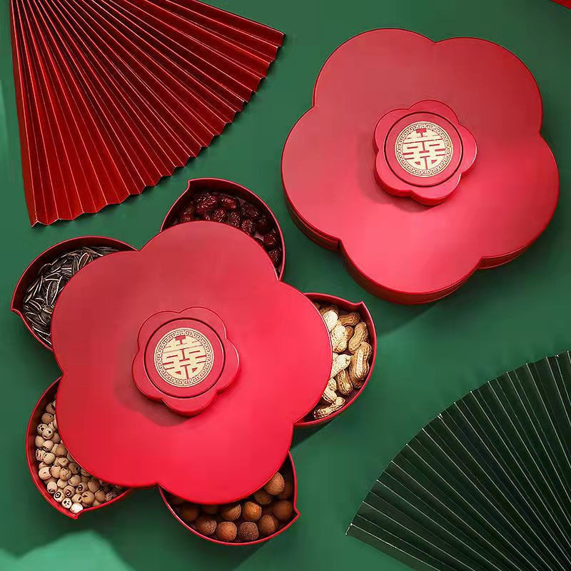 结婚喜庆干果盘糖果盒新房客厅