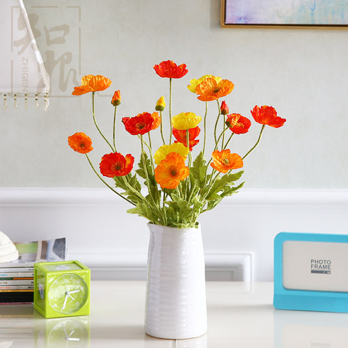 知根虞美人小清新田园风仿真花