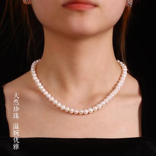 天然淡水珍珠项链女款小众轻奢