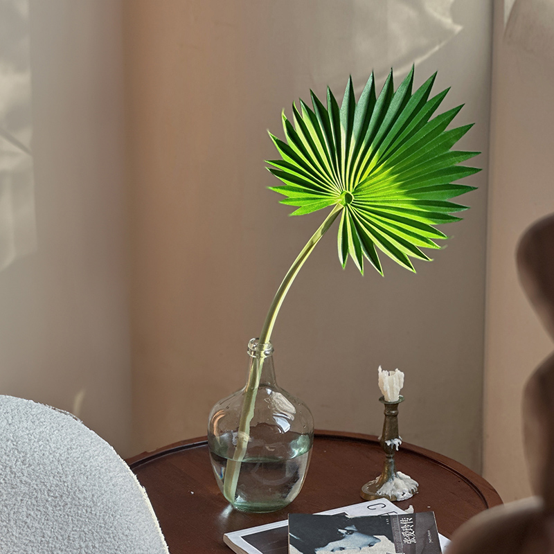 单片彷真棕榈叶像树叶拍摄道具婚庆婚礼背景装饰样板间蒲葵扇叶子