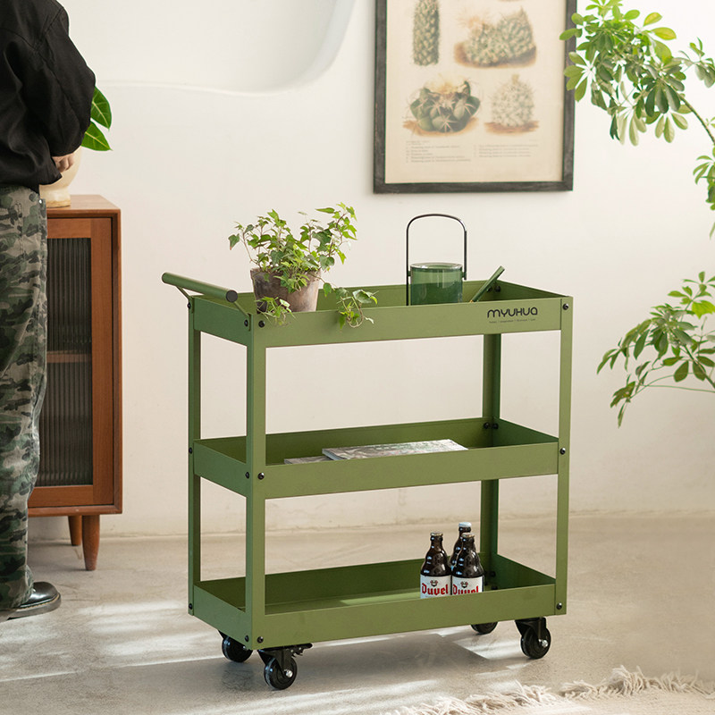 客厅沙发旁边小边几可移动带轮小户型绿色铁艺奶油风小推车置物架,住宅家具,角几/边几,淘宝优惠券,粉丝福利购,淘宝优惠卷