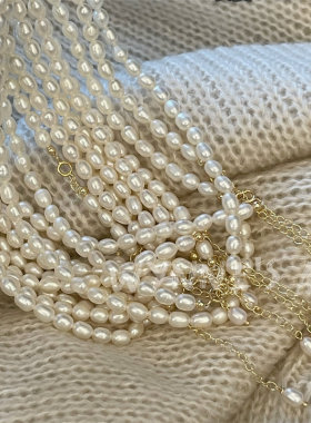 天然淡水小米珠颈链简约珍珠