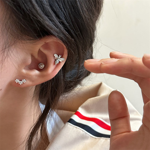 WYNNE’S特别款 锆石蜜蜂恶mo之眼迷你锆石花环多耳洞bi入钛钢耳钉