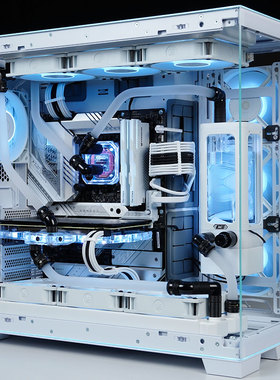 发烧友水冷|联力O11 EVO 分体式水冷CPU显卡散热白色硬管水路图