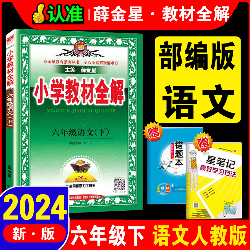 官方正版2023新版六年级下同步全解