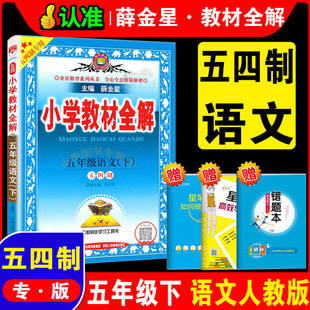 小学教材全解语文五5年级下册薛金星5年级下人教版 小学课本同步讲解课后练习辅导五下语文全解正版 2024新版 五四制 书籍金星教育